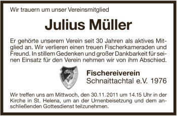 Traueranzeige von Julius Müller von Pegnitz-Zeitung